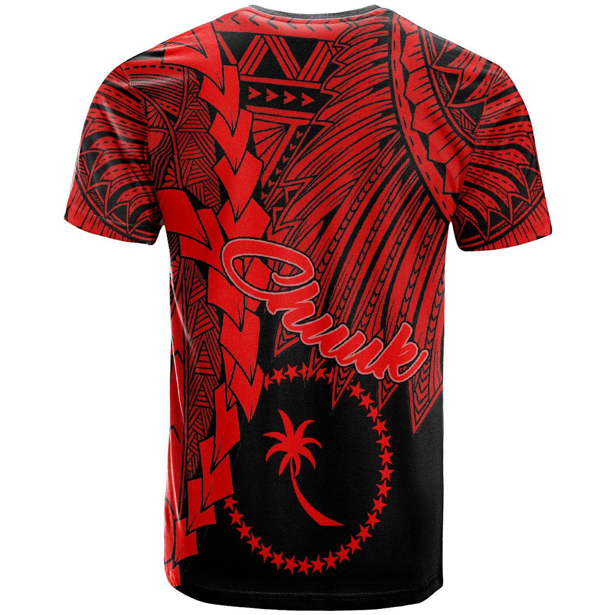 Chuuk Micronesia Custom T Shirt Tribal Wave Tattoo Red - Polynesian Pride