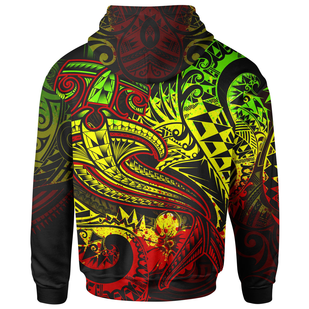 Polynesian Hoodie Reggae Shark Polynesian Tattoo - Polynesian Pride