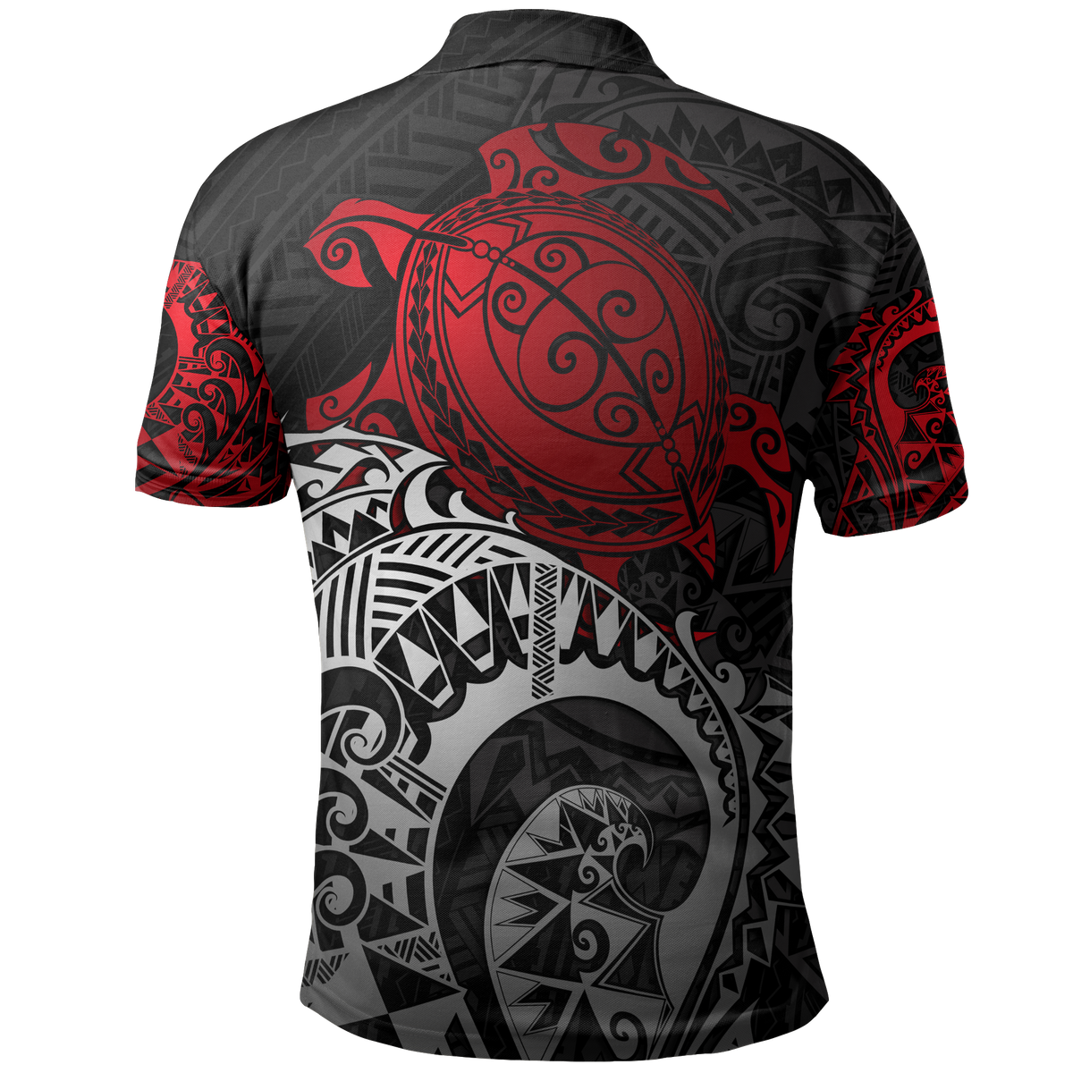 American Samoa Polo Shirt Amerika Samoa Seal Red Turtle Tattoo - Polynesian Pride