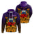 Samoa Zip Hoodie Hibiscus With Tribal LT12 Unisex Orange - Polynesian Pride