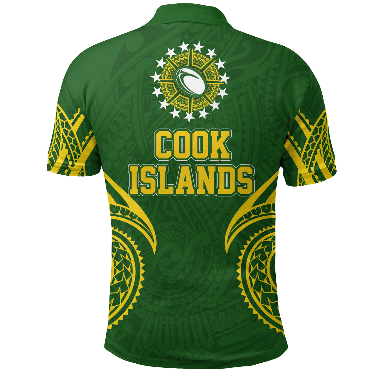 Cook Islands Rugby Polo Shirt Tribal Pattern LT12 - Polynesian Pride