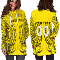 (Custom Personalised) Cook Islands Aitutaki Hoodie Dress - Tribal Pattern - LT12 - Polynesian Pride