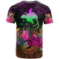 Papua New Guinea Custom T Shirt Summer Hibiscus - Polynesian Pride