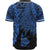 New Caledonia Polynesian Custom Personalised Baseball Shirt - Tribal Wave Tattoo Blue - Polynesian Pride