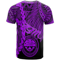 Federated States of Micronesia Custom T Shirt Tribal Wave Tattoo Purple - Polynesian Pride