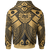 Tahiti Zip up Hoodie Gold Seal with Polynesian Tattoo - Polynesian Pride
