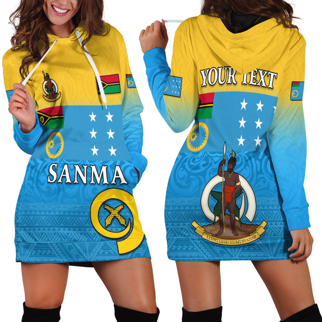 (Custom Personalised) Sanma Province Hoodie Dress Vanuatu Proud LT13 Blue - Polynesian Pride