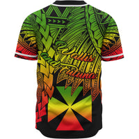 Wallis and Futuna Polynesian Custom Personalised Baseball Shirt - Tribal Wave Tattoo Reggae - Polynesian Pride