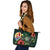 Tahiti Polynesian Leather Tote Bag - Green Turtle Hibiscus - Polynesian Pride