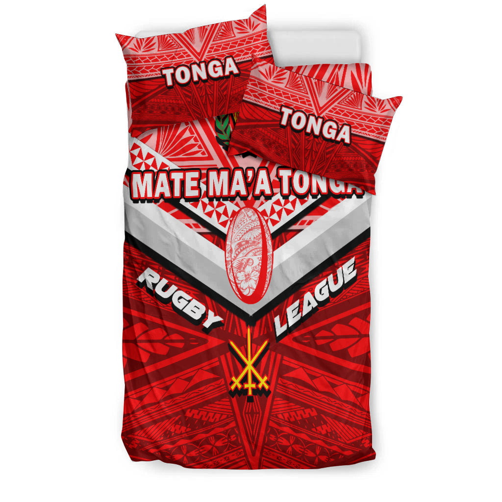 Tonga Rugby Mate Ma'a Tonga Tapa Pattern Bedding Set - LT2 - Polynesian Pride