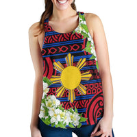 Philippines Women's Racerback Tank - Jasmine Flower Style - Polynesian Pride