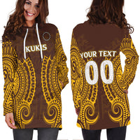 (Custom Personalised) Cook Islands Kukis Hoodie Dress - Tribal Pattern - LT12 - Polynesian Pride