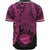 Northern Mariana Islands Polynesian Baseball Shirt - Tribal Wave Tattoo Pink - Polynesian Pride