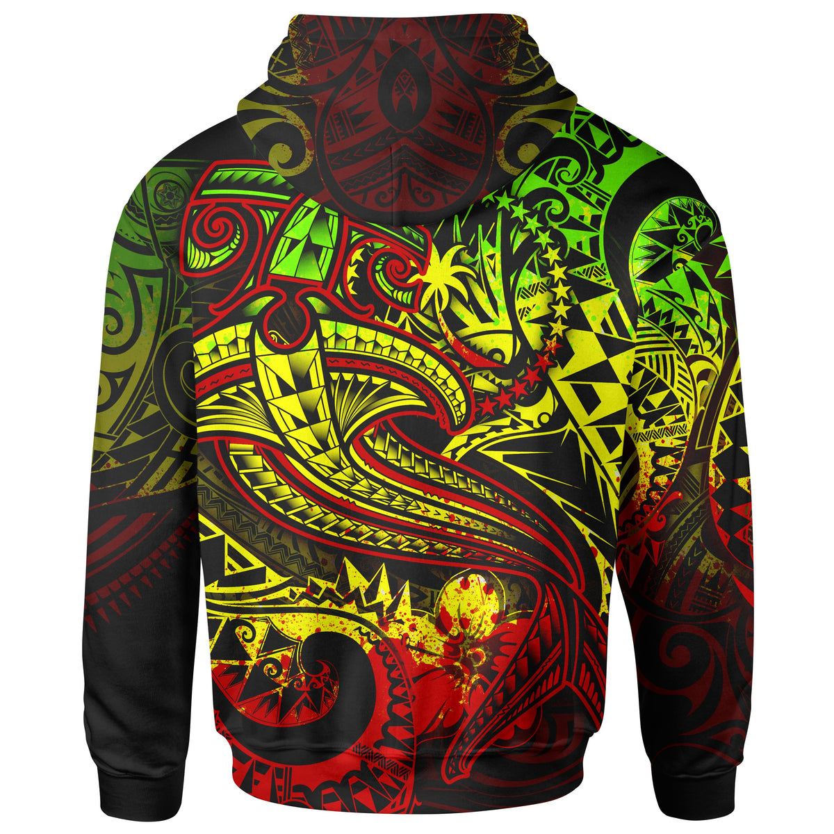 Chuuk Zip up Hoodie Reggae Shark Polynesian Tattoo - Polynesian Pride