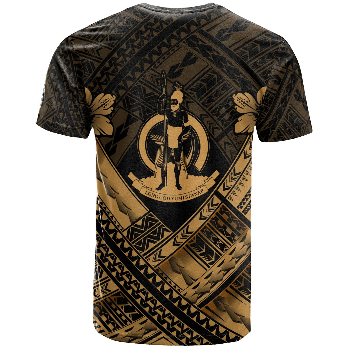 Vanuatu Polynesian T Shirt Vanuatuan Gold Seal Camisole Hibiscus Style - Polynesian Pride