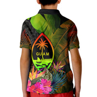 Guam Polynesian Custom Polo Hibiscus and Banana Leaves - Polynesian Pride