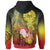 Tahiti Custom Zip up Hoodie Humpback Whale with Tropical Flowers (Yellow) - Polynesian Pride