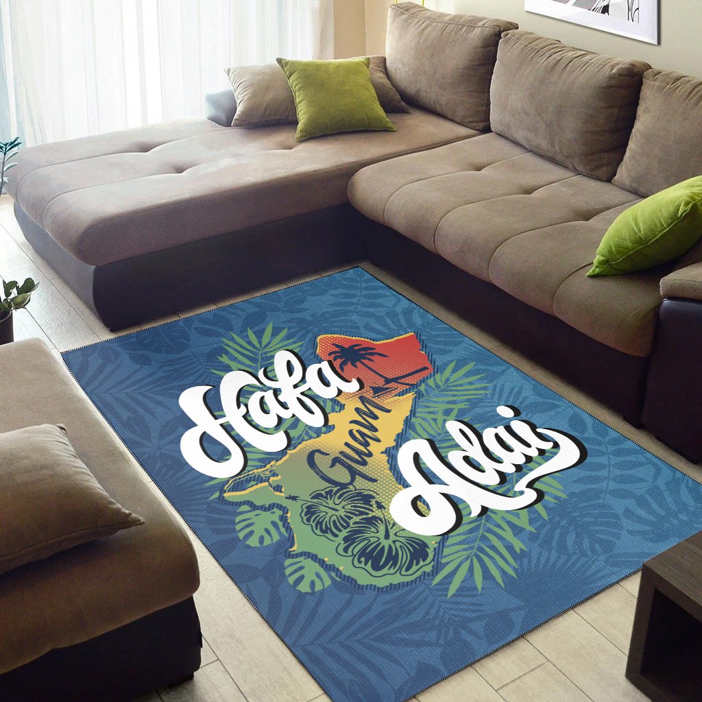 Guam Area Rug - Hafa Adai With Map - Polynesian Pride