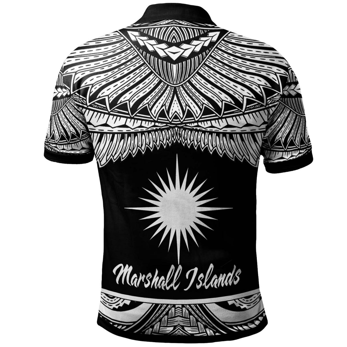 Marshall Islands Polo Shirt Polynesian Tattoo White Version - Polynesian Pride