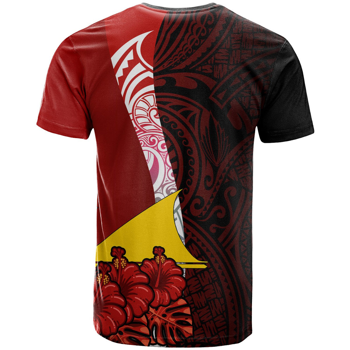 Tokelau Polynesian T Shirt Coat of Arm With Hibiscus - Polynesian Pride