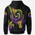 Tonga Custom Zip up Hoodie Plumeria Flowers with Spiral Patterns - Polynesian Pride