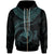 Papua New Guinea Polynesian Zip up Hoodie Papua New Guinea Waves (Turquoise) Unisex Turquoise - Polynesian Pride