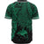 Papua New Guinea Polynesian Baseball Shirt - Tribal Wave Tattoo Green - Polynesian Pride