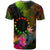 Cook Islands Polynesian T Shirt Hibiscus and Banana Leaves - Polynesian Pride
