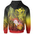 Polynesian Hawaii Hoodie Kanaka Maoli Humpback Whale with Tropical Flowers (Yellow) - Polynesian Pride