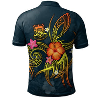 Tuvalu Polynesian Custom Polo Shirt Legend of Tuvalu (Blue) - Polynesian Pride