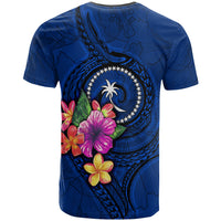 Chuuk Micronesia T Shirt Floral With Seal Blue - Polynesian Pride