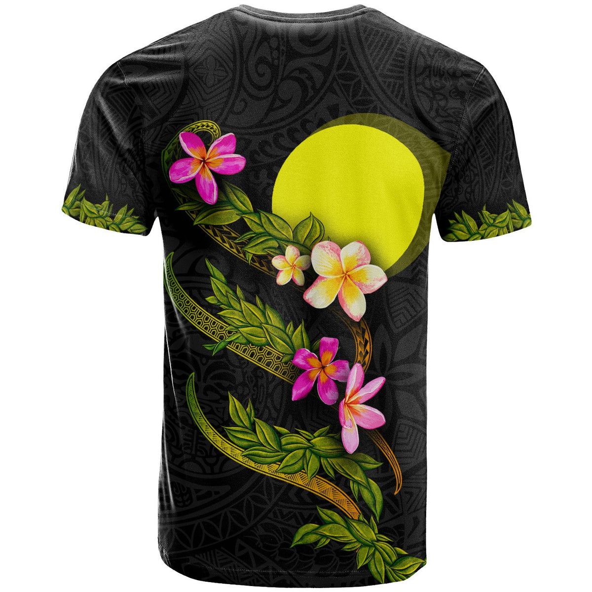 Palau Polynesian T Shirt Plumeria Tribal - Polynesian Pride