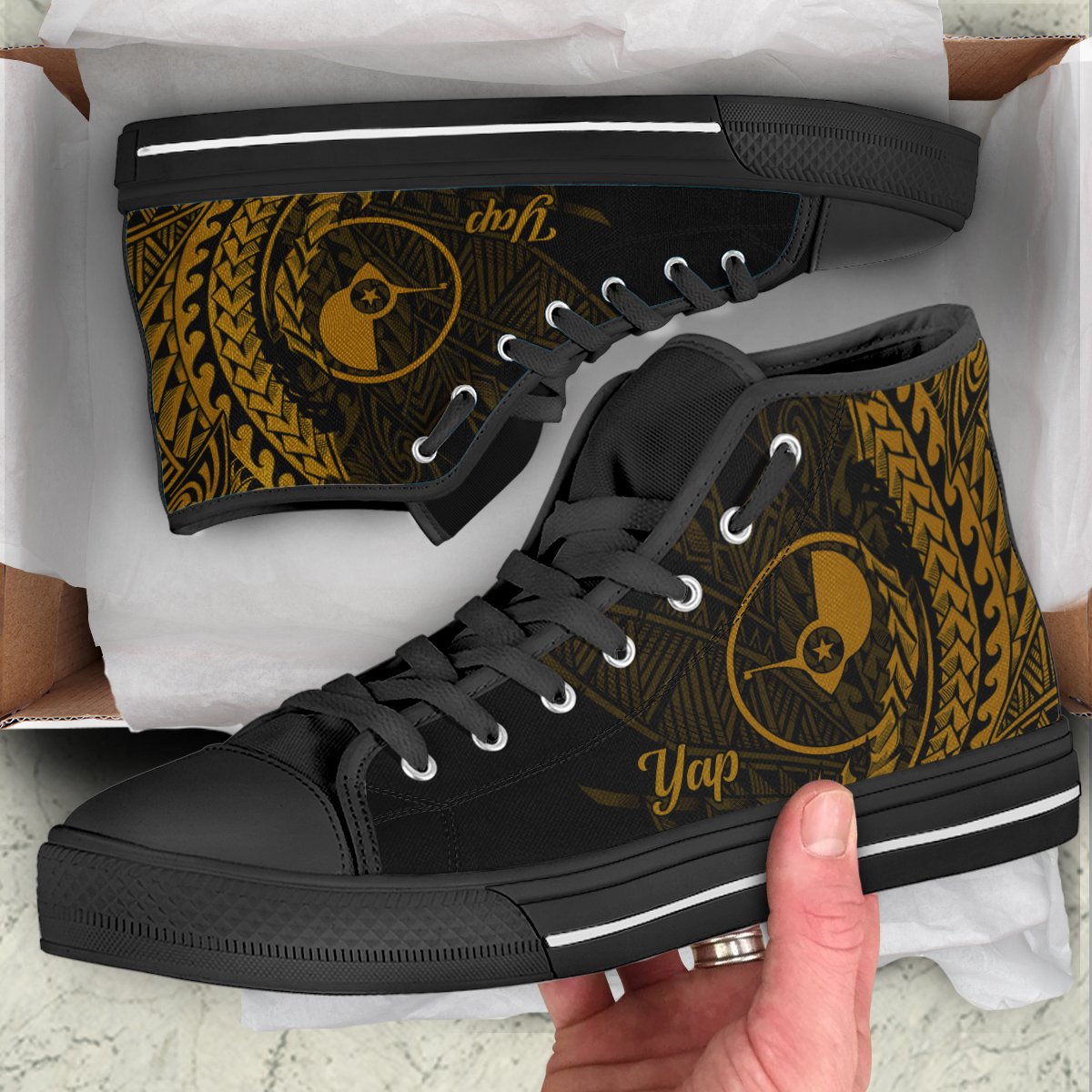 Yap High Top Shoes - Wings Style - Polynesian Pride