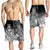 Guam Men's Shorts - Humpback Whale with Tropical Flowers (White) - Polynesian Pride