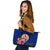 Tahiti Polynesian Leather Tote Bag - Floral With Seal Blue - Polynesian Pride