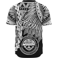 Federated States Of Micronesia Polynesian Baseball Shirt - Tribal Wave Tattoo White - Polynesian Pride