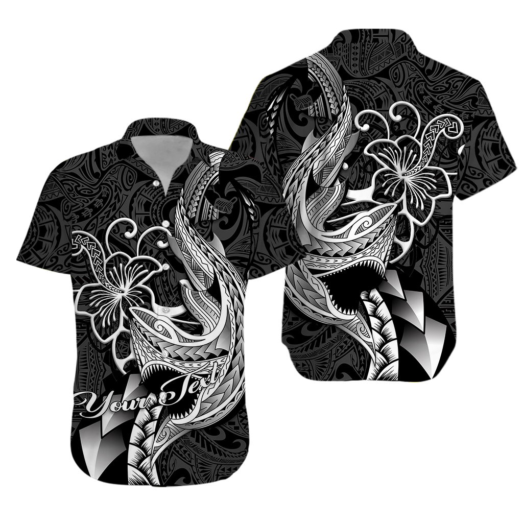 (Custom Personalised) Polynesian Shark Tattoo Hawaii Tribal Hawaiian Shirt - LT12 Unisex Black - Polynesian Pride