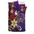 Pohnpei Bedding Set - Tribal Flower With Special Turtles Purple Color - Polynesian Pride