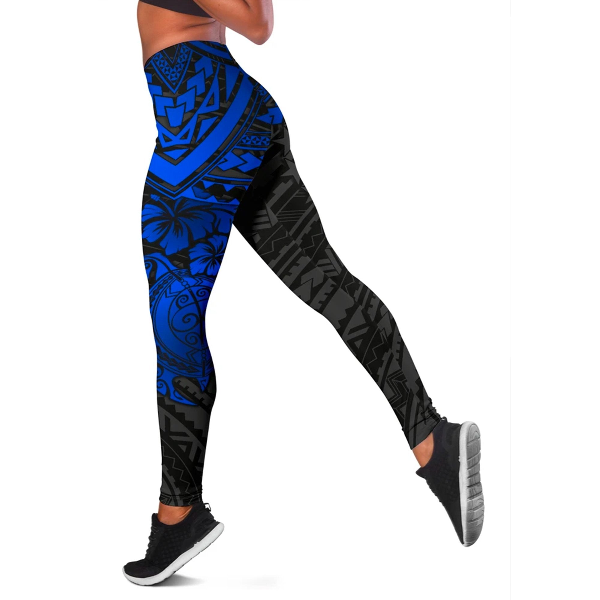 Cook Islands Polynesian Leggings (Women) - Blue Turtle Blue - Polynesian Pride