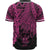 Niue Polynesian Baseball Shirt - Tribal Wave Tattoo Pink - Polynesian Pride