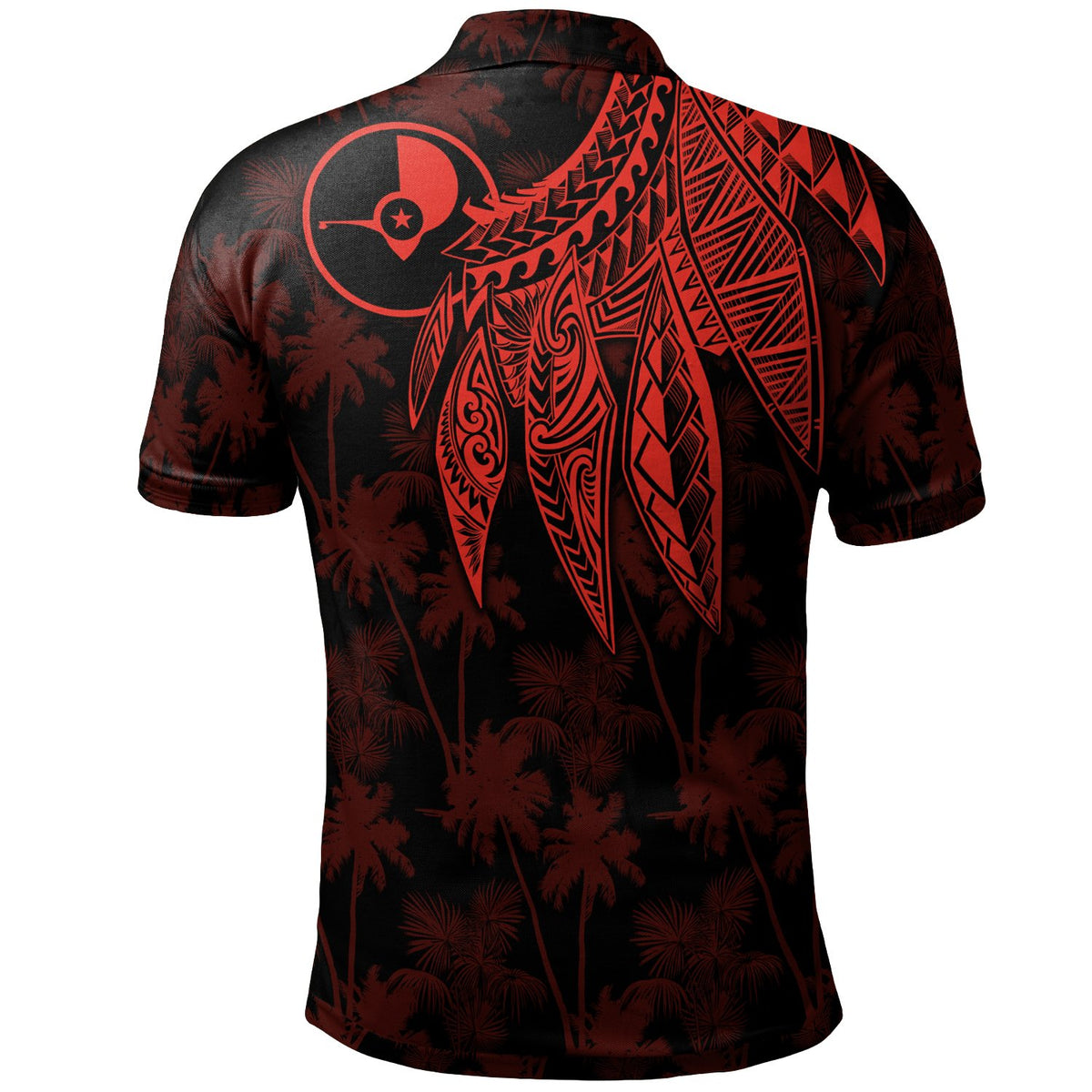Yap Custom Polo Polynesian Wings (Red) - Polynesian Pride
