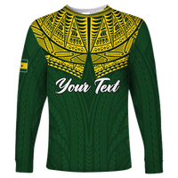(Custom Personalised) Society Islands Pride Long Sleeve Shirt - LT12 Unisex Green - Polynesian Pride