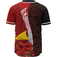 Tokelau Polynesian Baseball Shirt - Coat Of Arm With Hibiscus - Polynesian Pride