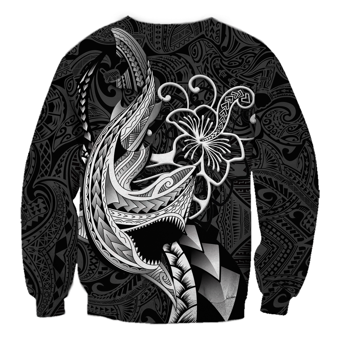 Polynesian Shark Tattoo Hawaii Tribal Sweatshirt - LT12 - Polynesian Pride