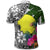 Palau Polo Shirt White Turtle Plumeria Banana Leaf - Polynesian Pride