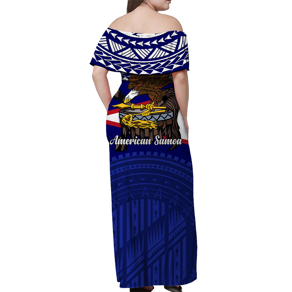 American Samoa Independence Anniversary Pride Off Shoulder Long Dress - LT12 - Polynesian Pride