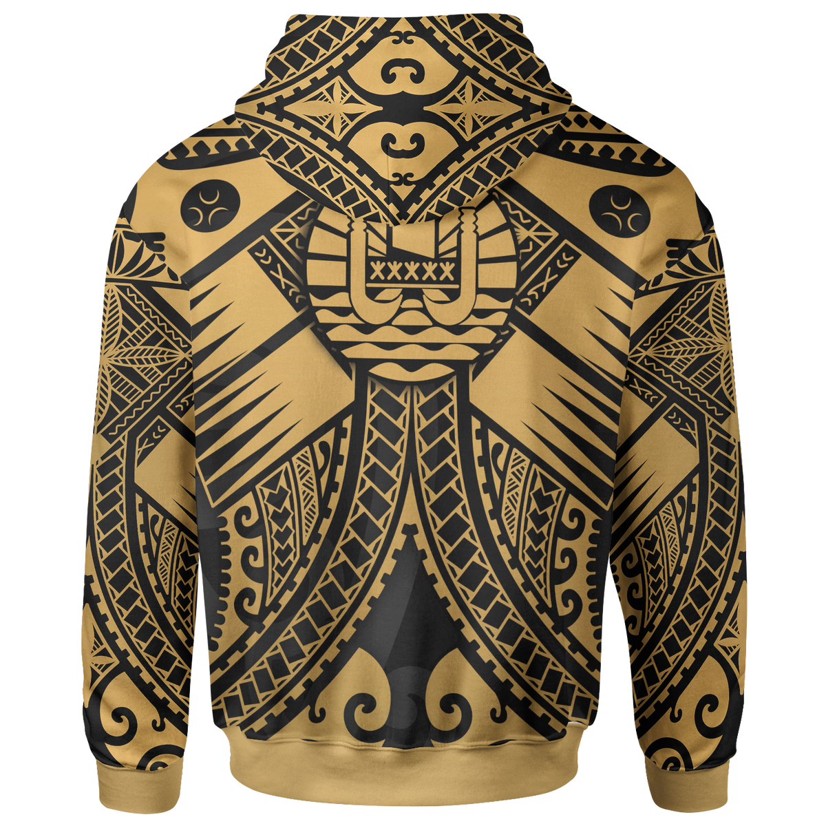 Tahiti Hoodie Gold Seal with Polynesian Tattoo - Polynesian Pride