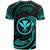 Polynesian Hawaii Custom T Shirt Neon Blue Tribal Wave - Polynesian Pride