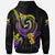 Tuvalu Custom Hoodie Plumeria Flowers with Spiral Patterns - Polynesian Pride