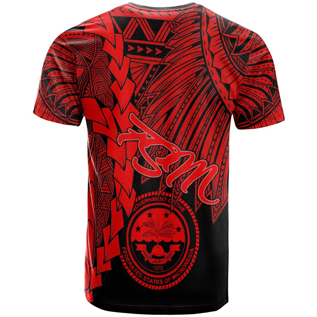 Federated States of Micronesia Custom T Shirt Tribal Wave Tattoo Red - Polynesian Pride